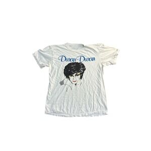 Vintage Duran Duran Simon Le Bon Graphic T-Shirt White Band Tee Small